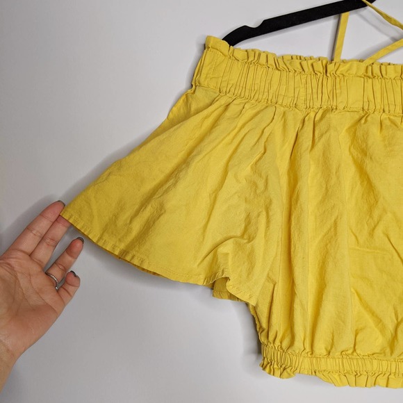 BP • Yellow Ruffle Off The Shoulder Crop Top Sz M - Picture 5 of 8